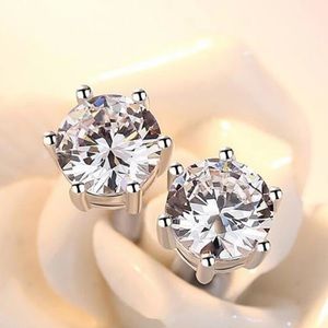 925 stamps sterling silver CZ earring